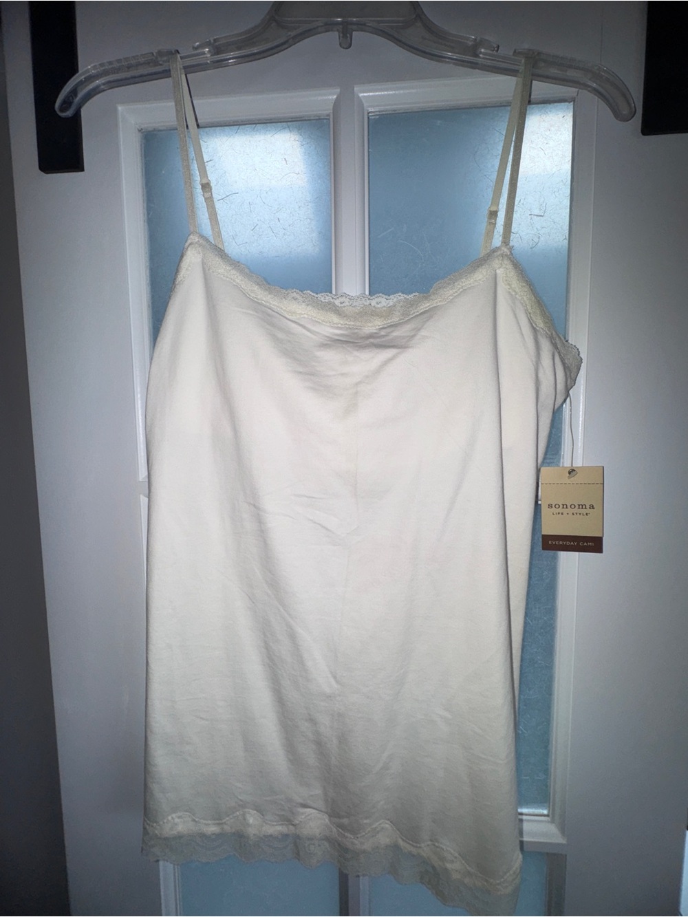 NWT Sonoma Cream Lace-Trim Camisole Tank